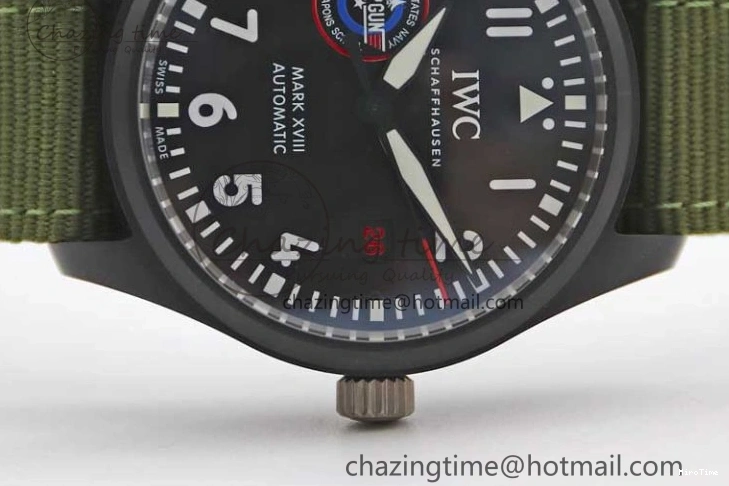 MIROTIME 0304 Packable Mark XVIII ‘TOPGUN SFTI’ Ceramic M+F Best Edition Black Dial on Green Nylon Strap 7048